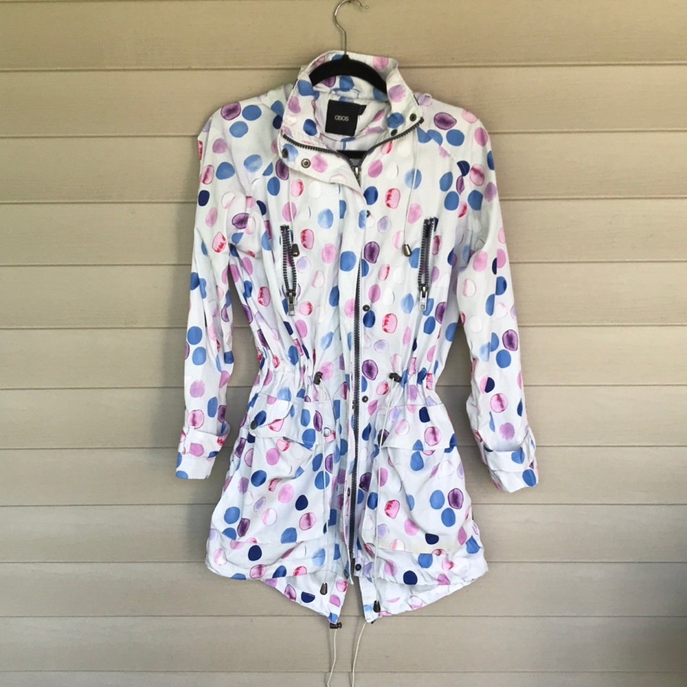 ASOS polka dot rain jacket